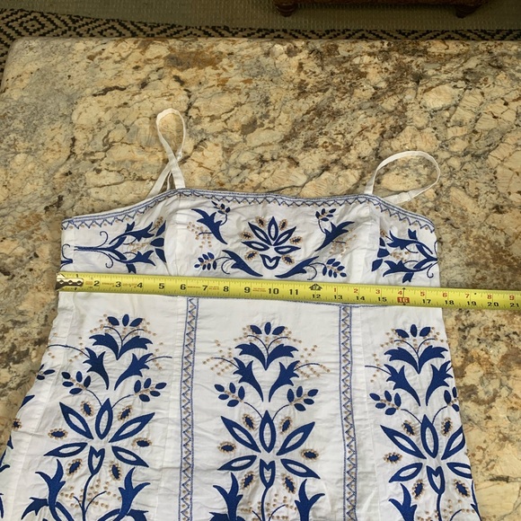 Embroidered wood beads top w thin straps zipper side SZ 14 - Picture 9 of 13